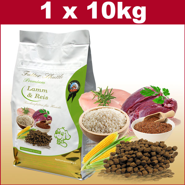 Hunde Trockenfutter mit Lamm und Reis Sensitiv. 10 kg Sack. Prak