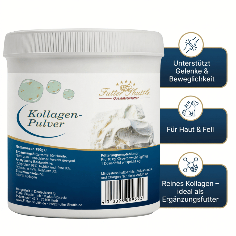 Kollagen Pulver Hund Gelenke 180g  – Premium Unterstützung für den Bewegungsapparat