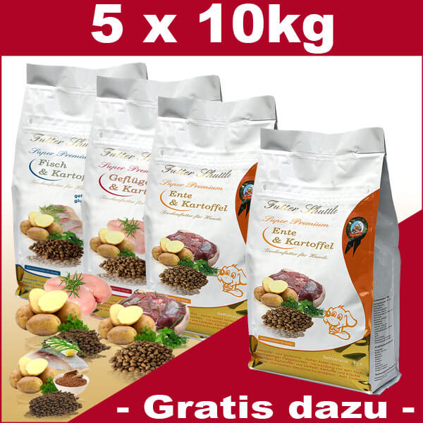 Sparpaket Getreidefreies Hundetrockenfutter - 50kg + 10kg Gratis