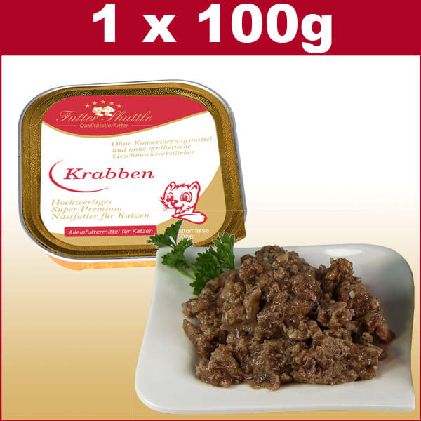 Hochwertiges Katzenfutter Nassfutter  Krabben  100g Schale