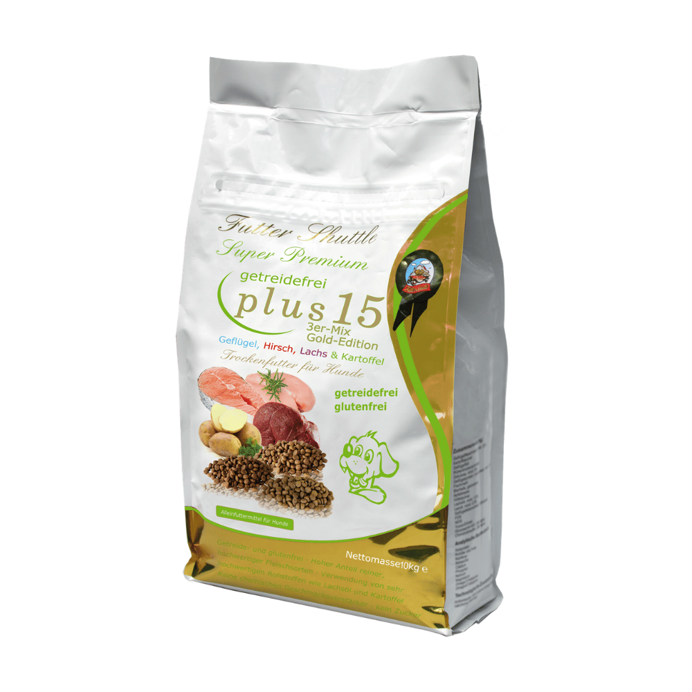 Hunde Trockenfutter ohne Getreide Plus 15 – Super Premium für sensible Hunde