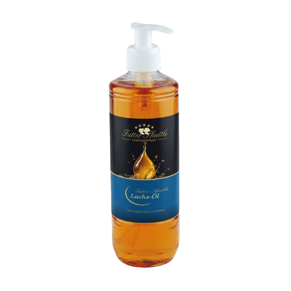 Futter Shuttle Lachsöl für Hunde & Katzen – Reines Lachsöl mit Omega-3 & Omega-6 Fettsäuren (500 ml)