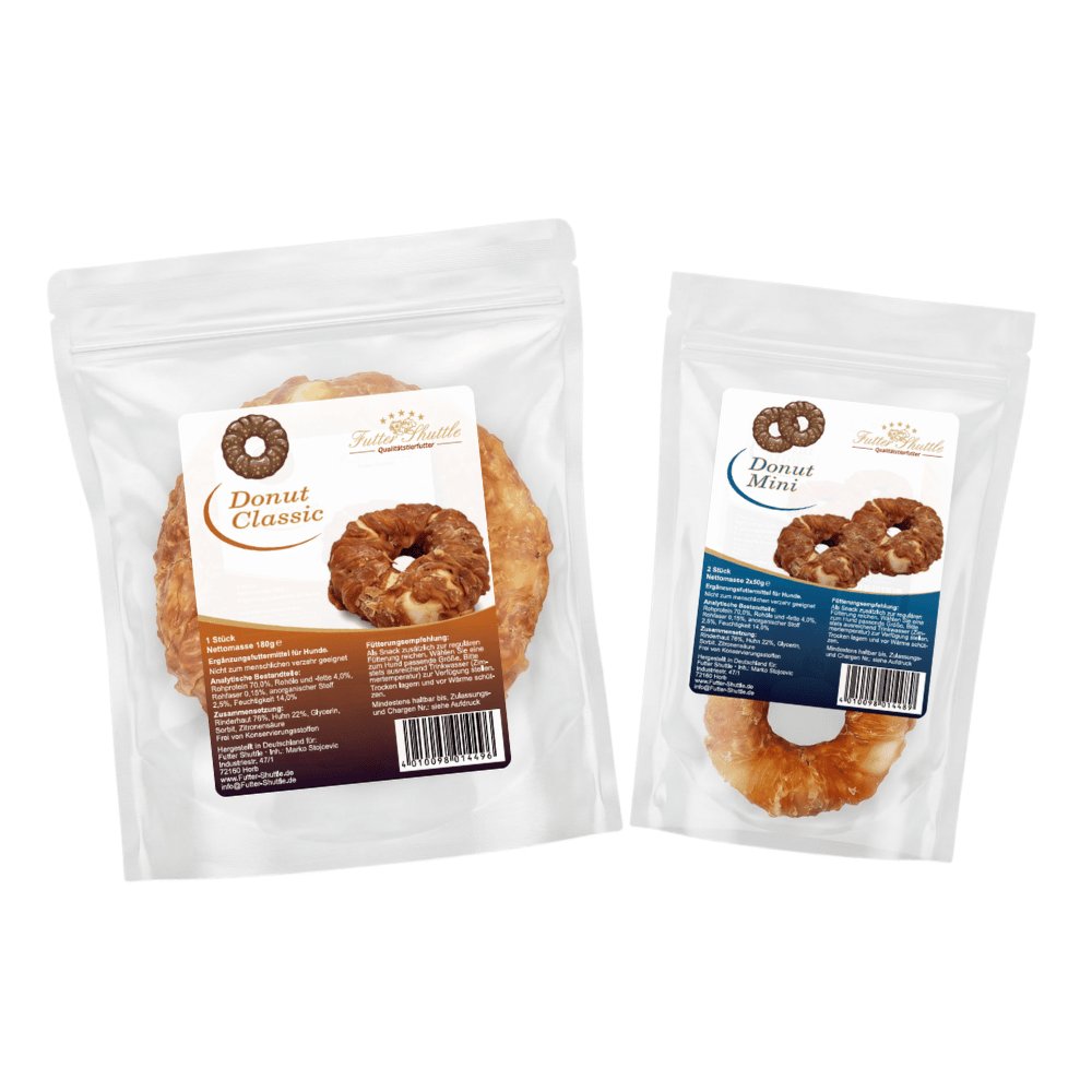 Rinderkophaut Donut mit Huhn – Kauring für Hunde