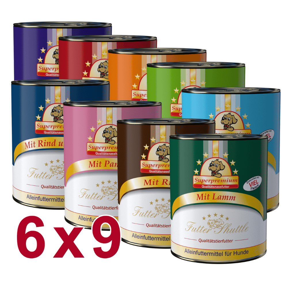XL Sparpaket Hunde Nassfutter 54 × 800 g – Premium Metzgerqualität | Alleinfuttermittel für Hunde
