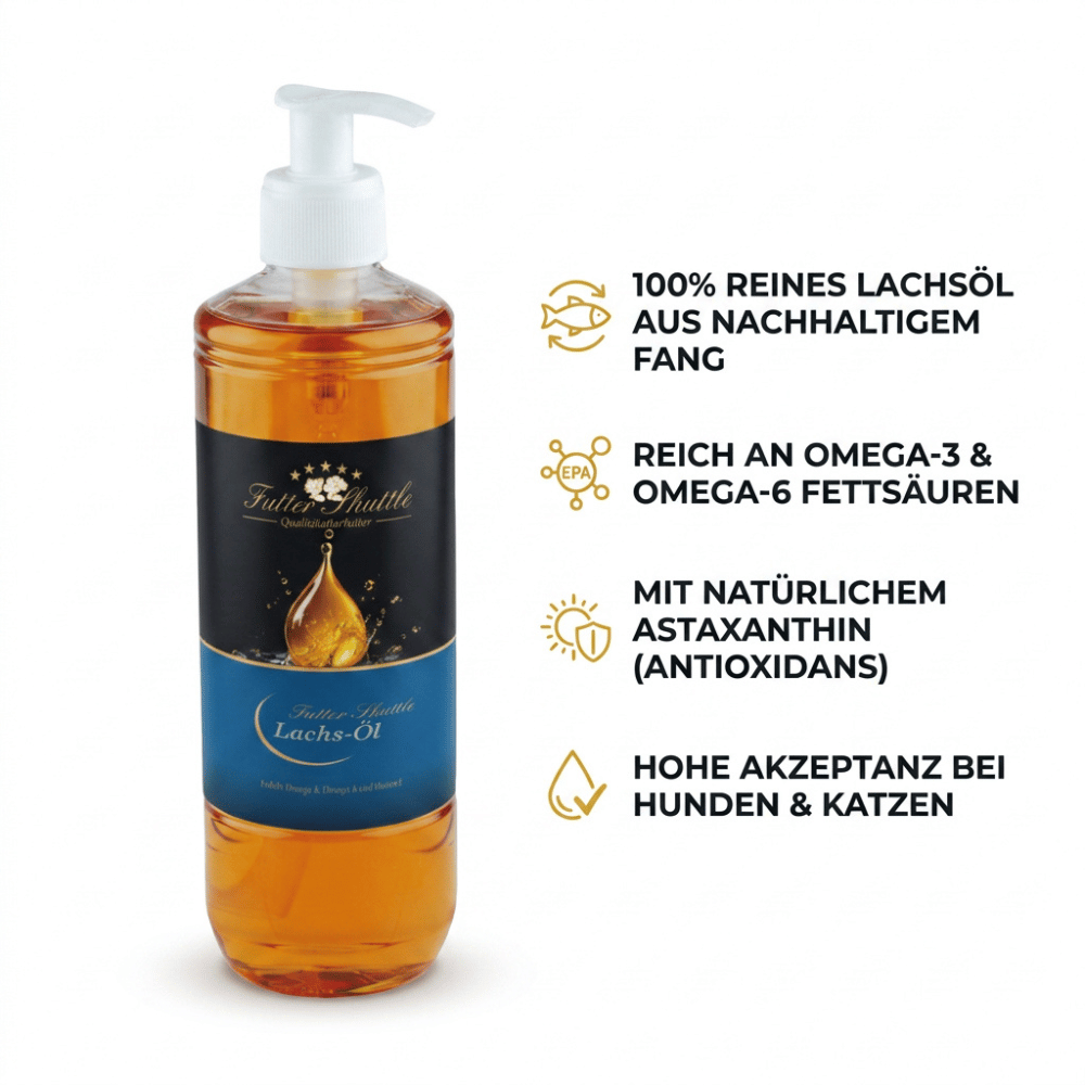 Lachsöl Hund Katze 500 ml – Reines Fischöl mit Omega-3 & Omega-6