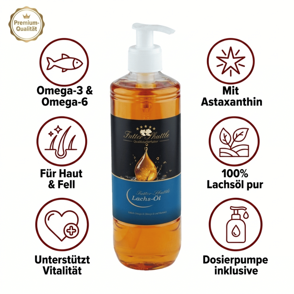 Lachsöl Hund Katze 500 ml – Reines Fischöl mit Omega-3 & Omega-6