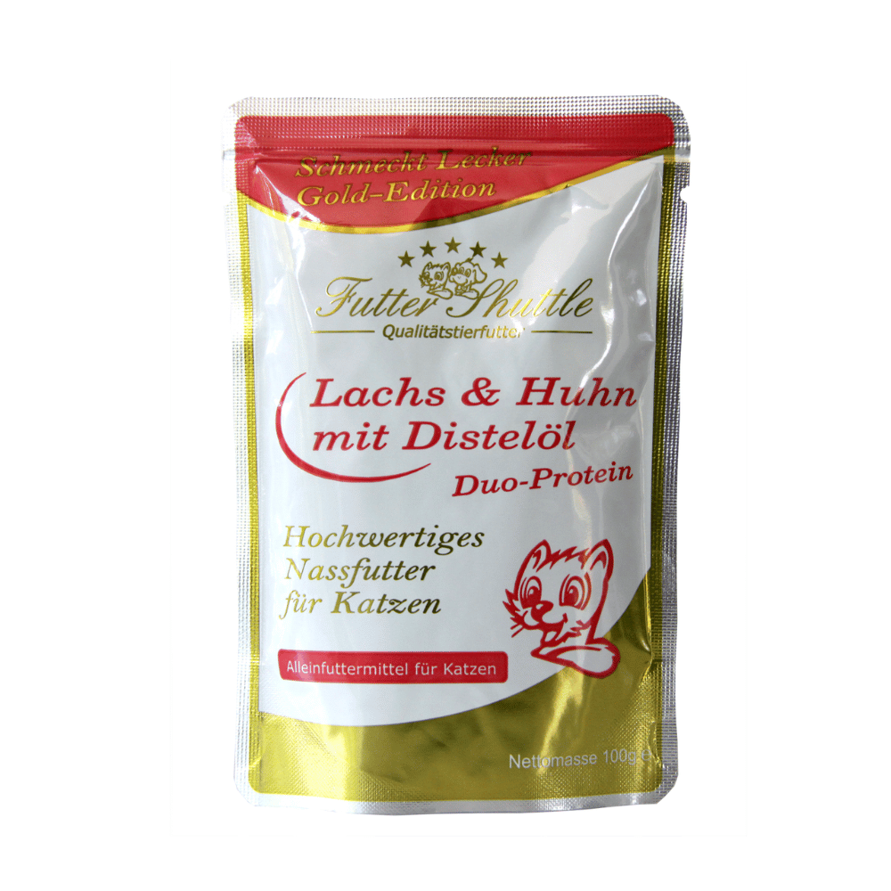 Sparpack Getreidefreies Katzenfutter Plus 10 & Gold Edition Nassfutter – Trocken- & Nassfutter Mix 3 kg + 12 × 100 g