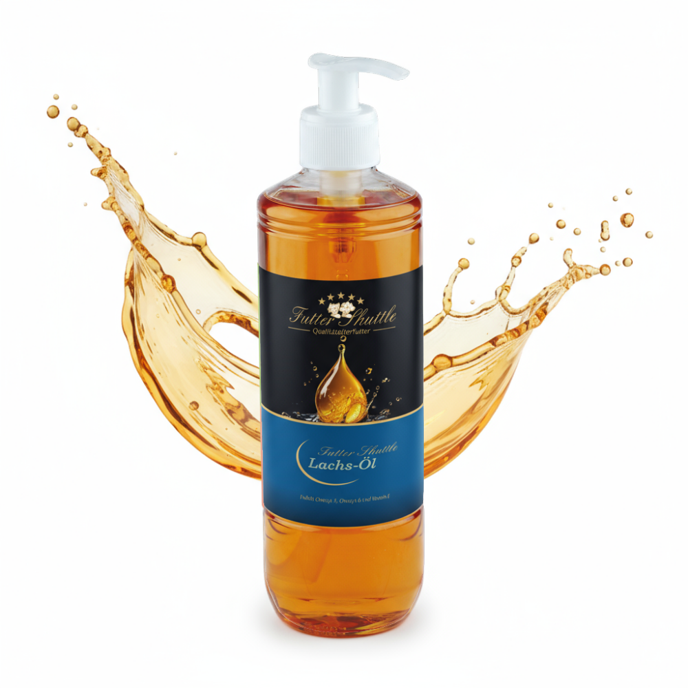 Futter Shuttle Lachsöl für Hunde & Katzen – Reines Lachsöl mit Omega-3 & Omega-6 Fettsäuren (500 ml)