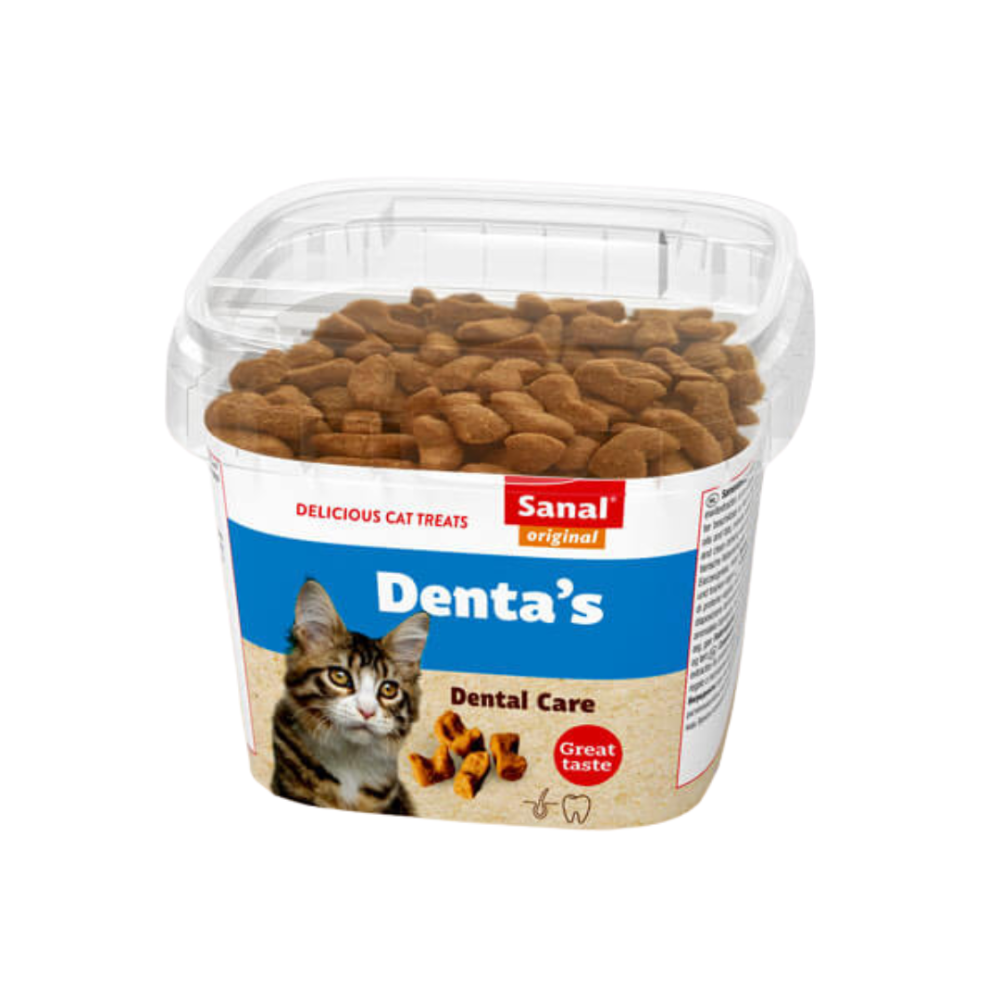 Katzen Snack Denta's - Für Zahnfleisch und Zähne - in der wiederverschließbaren 75g Box