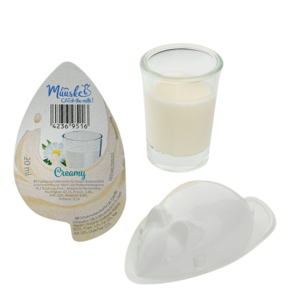 Muuske Katzenmilch 4er Set – Laktosereduzierter Verwöhnsnack für Katzen 4 × 20 ml