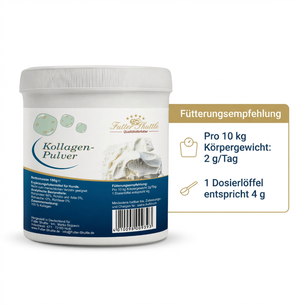 Kollagen Pulver Hund Gelenke 180g  – Premium Unterstützung für den Bewegungsapparat