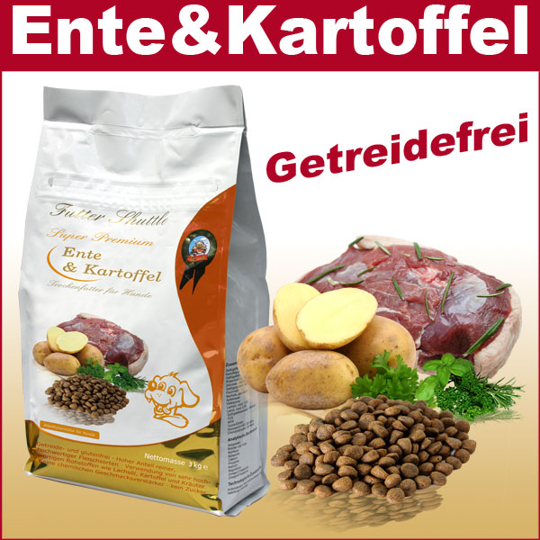  Ente & Kartoffel - Getreidefreies Hundefutter Trockenfutter. Sehr Hochwertiges und getreidefreies Trockenfutter