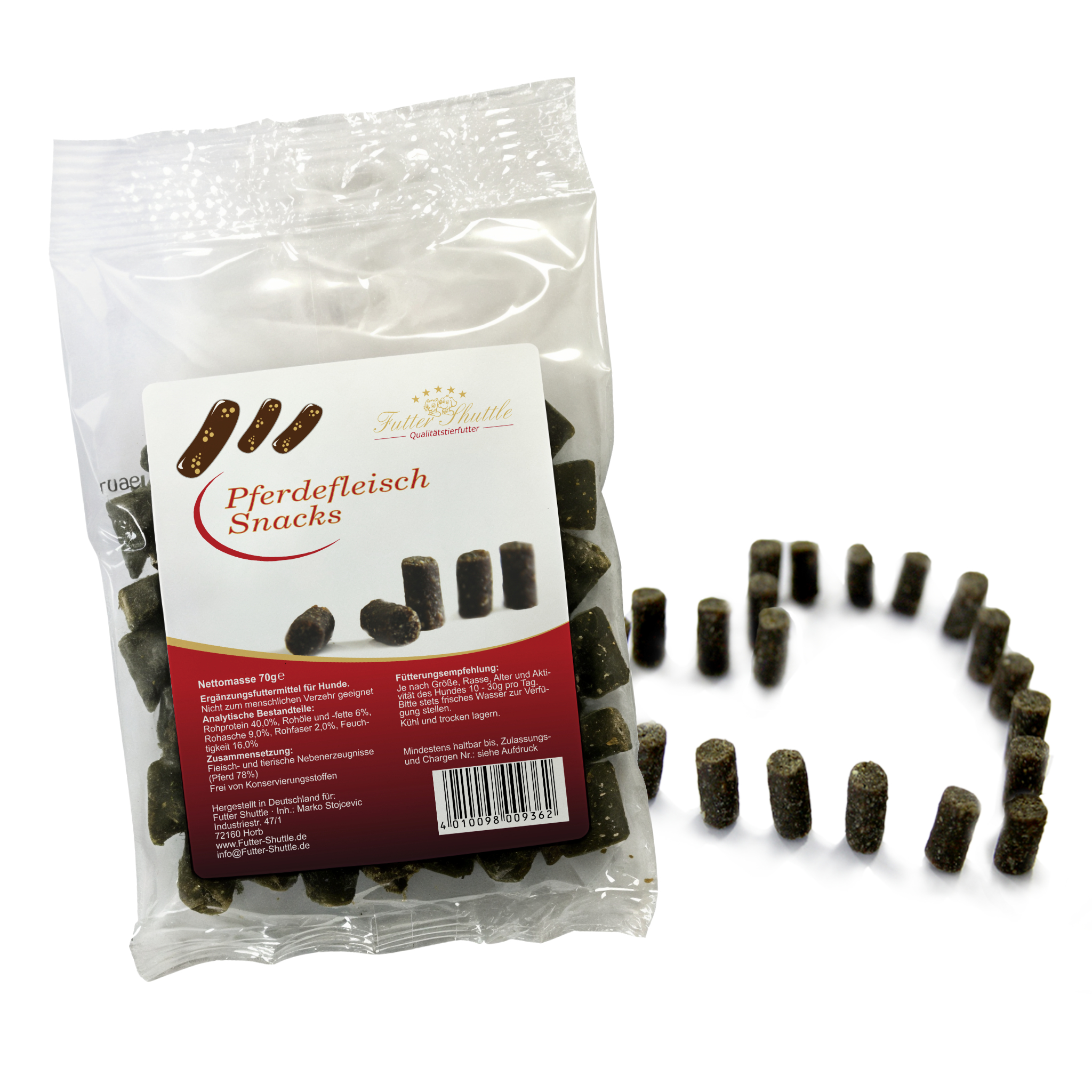 Pferdefleisch Snack für Hunde – Fleischig Soft mit Kartoffel (70 g)