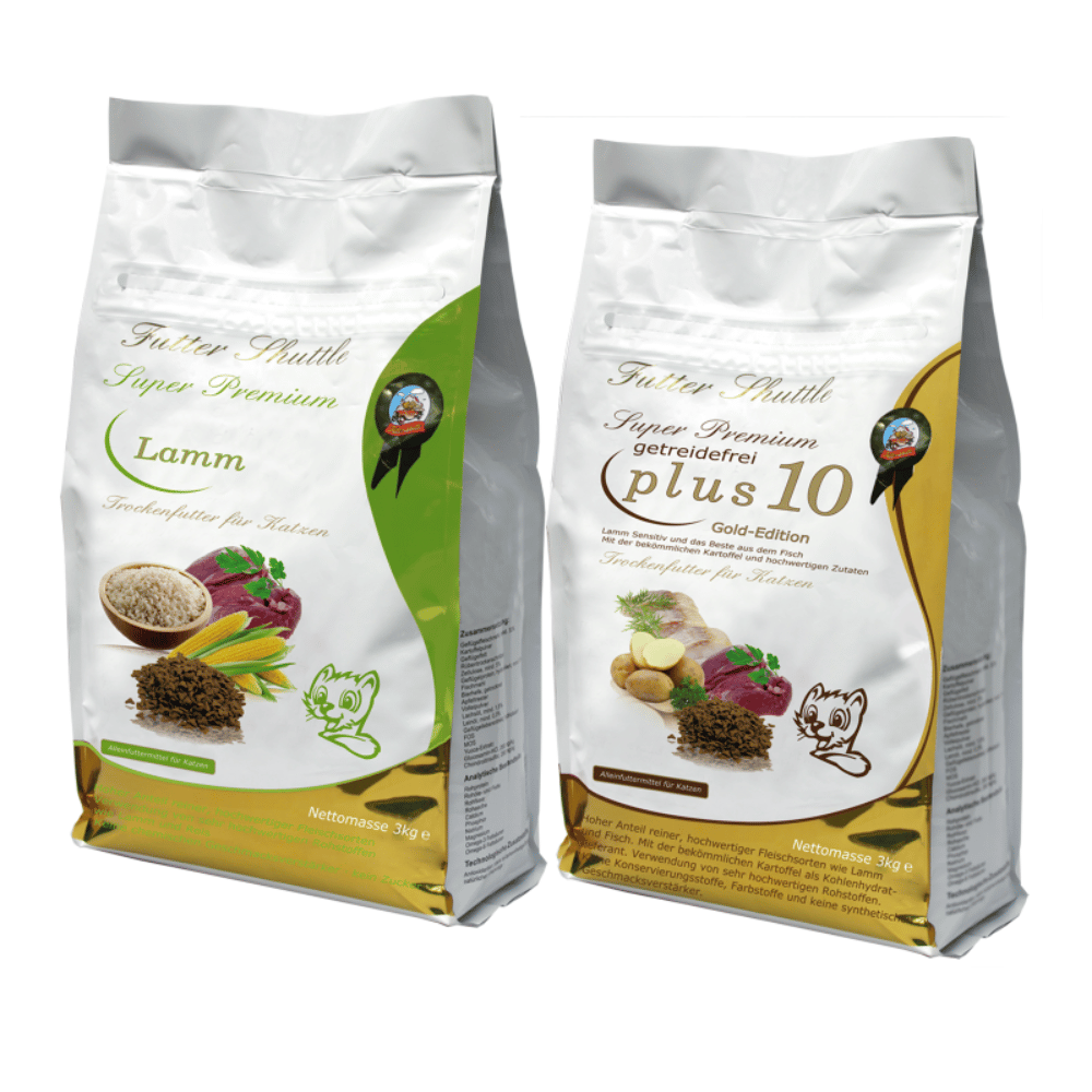 Katzenfutter Sparpaket Trockenfutter 2 × 3 kg – Plus 10 & Lamm Sensitiv